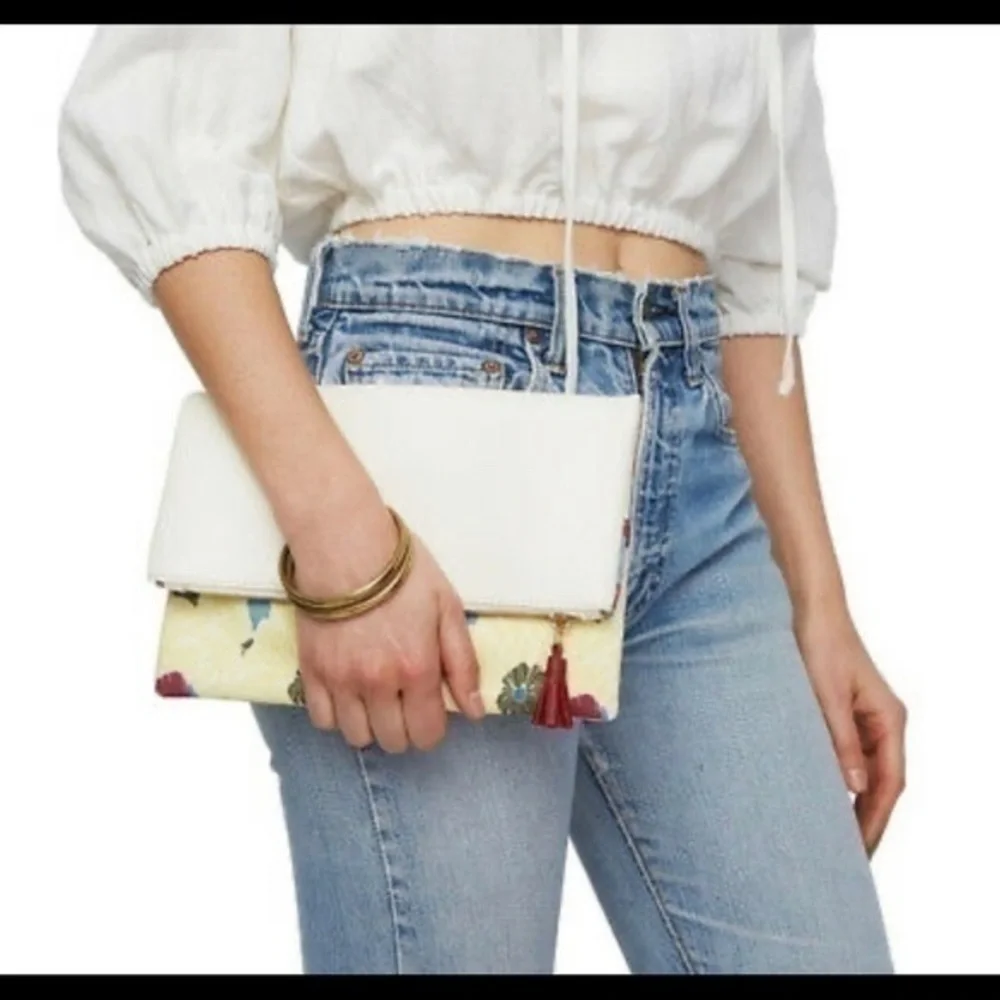 Rachel Pally Clutch, Floral and White